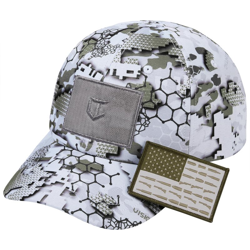 VisionTac Tactical Hat with Flag Patch Camo Military Army Hats Adjustable Trucker Baseball Cap Soft Top for Shooting