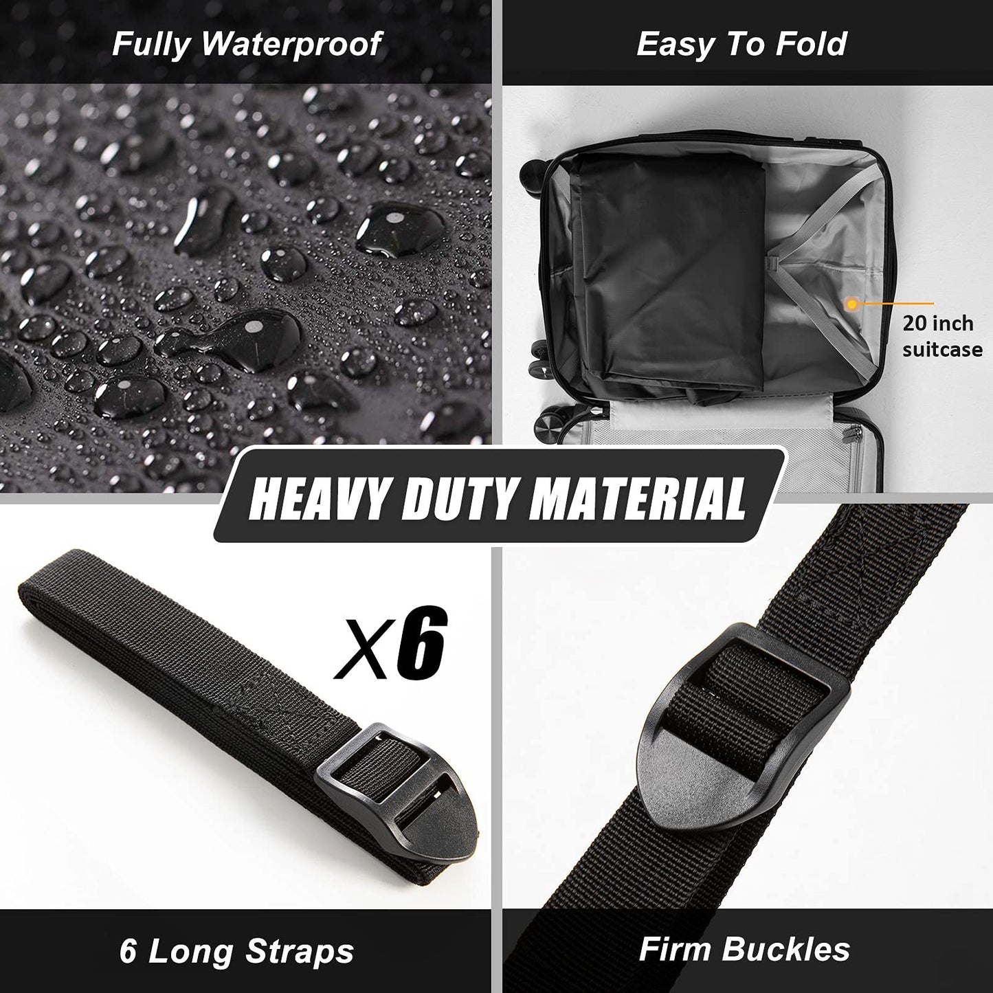 CZC AUTO Hitch Cargo Carrier Bag, 20 cu. ft Waterproof/Rainproof/Weatherproof Cargo Traveling Bag for Car Truck SUV Vans' Hitch Tray and Hitch Basket, Safe Steady Durable Soft, Black-Orange