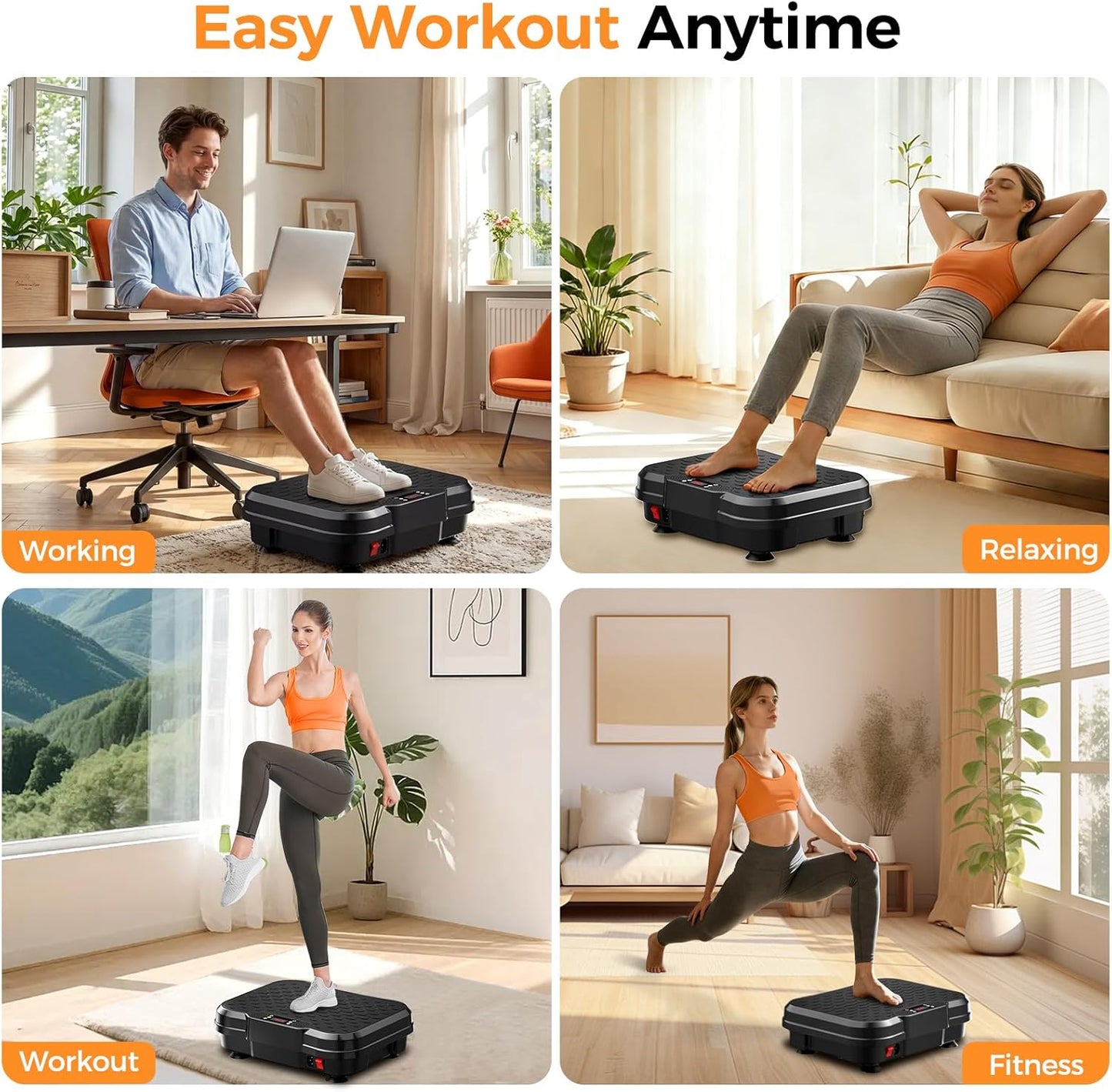 Skiennix Vibration Plate Exercise Machine - Lymphatic Drainage & Weight Loss | 400 Lbs Capacity Full Body Workout
