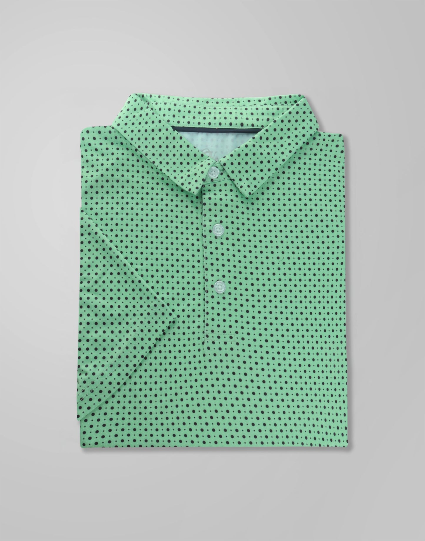 Obla Mens Golf Polo Shirts Short Sleeve Dry Fit Performance Moisture Wicking Casual Print Collared Golf Shirts for Men (Green Dot_M)