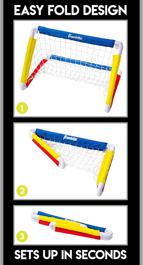 Franklin Sports Kids Soccer Goal Set - Includes Ball & Pump | 24" x 16" Size