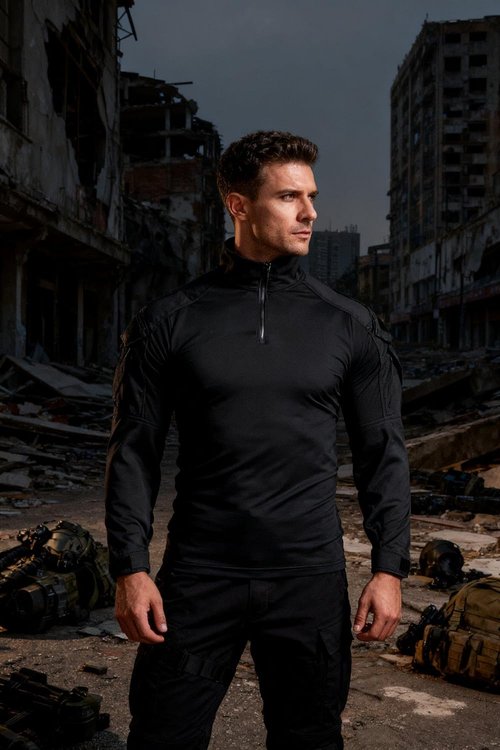 G3 Tactical Shirt for Men - Long Sleeve Camo Combat Shirt with Pockets | 1/4 Zip Design