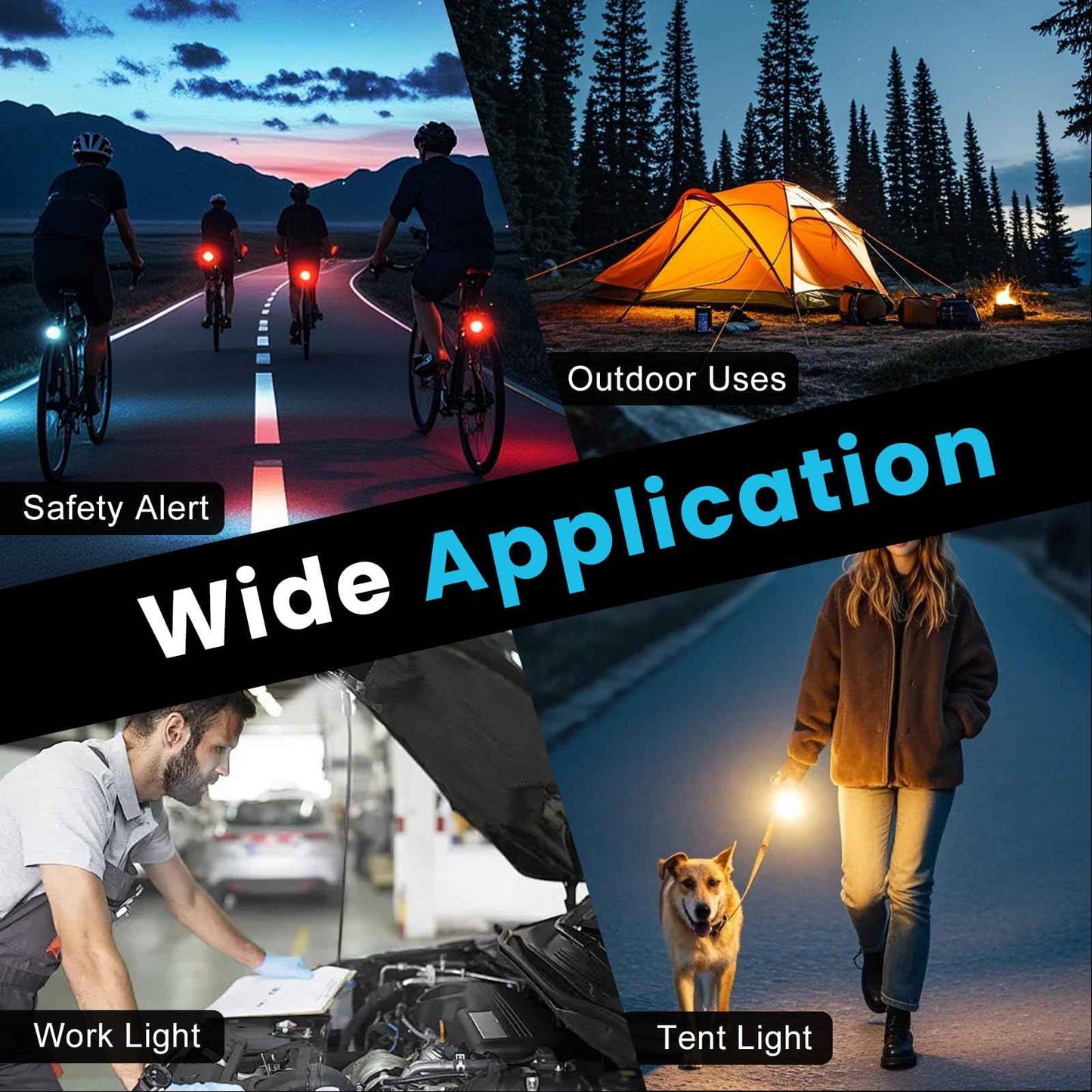 Upgraded EDC Flashlight Clip-on Light, 600 Lumens Rechargeable with Type-C Charging, 4 Light Super Bright Pocket Flashlight with Magnetic Base for Camping, Cycling, Headlamp Use, Safety Warning