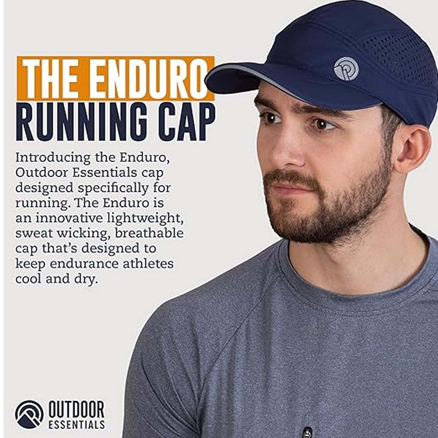 OutdoorEssentials Running Hat - Breathable Running Hats for Women & Men - Jogging Exercise Hiking Cap - Trail Baseball Tennis Navy