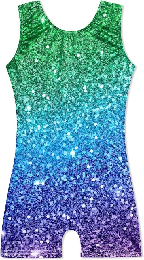 HOZIY Gymnastics Leotards for Girls - Sparkle Unicorn & Leopard Biketard Outfit | Toddler & Kids Sizes