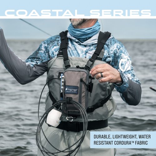 FROGG TOGGS Hightide Fishing Chest Pack, Easy Hands-Free tackle storage bag with built-in Rod Support