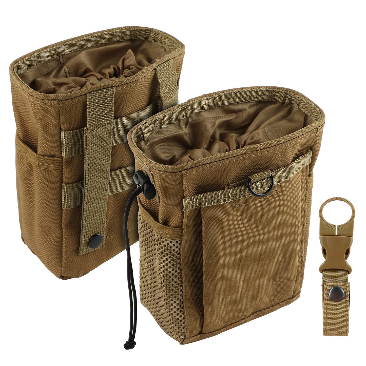 Chalk Bag for Rock Climbing, Rock Climbing Gifts Gear Accessories - Chalk Bag Bucket with Bottle Clip Drawstring Closure Gym Wall, Rock Climbing Chalk Bag Khaki