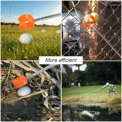 Golf Ball Retriever Telescopic, 12Ft Aluminum Alloy Golf Ball Retriever for Water, Ball Retriever Tool Golf Ball Grabber, Telescopic | Two-Sided | Easy Grab Ball | Golf Gifts for Men & Golfers