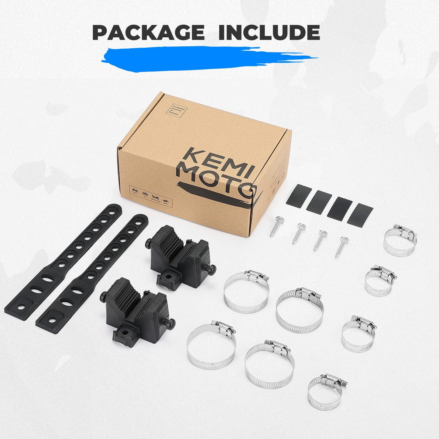 KEMIMOTO Type A Shovel Holder Rubber Clamp Grip Mount Kit Fits 1"-1.5" Dia. Tools, Clamps Mount For 0.5"-0.75"-1.5" Bar Tube Tool Grip Quick-Release ATV UTV Snowmobile Golf Cart