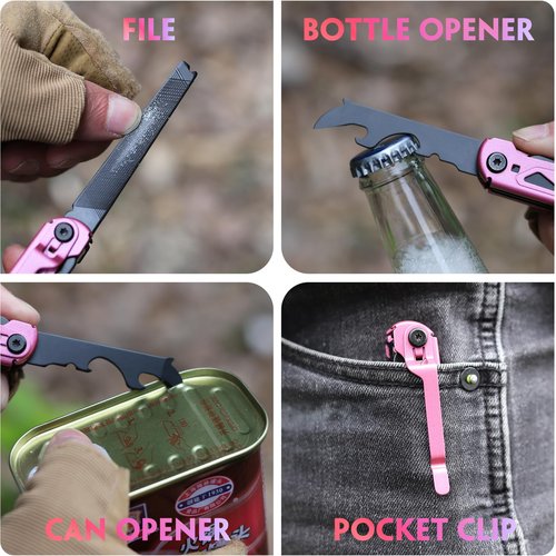 Self Defense Pocket Knife for Women - Stocking Stuffers for Women, Pink Self Defense Knife - Pocket Knives for Woman - Gifts for Woman Wife Mom Girlfriend, Mothers Day Gifts