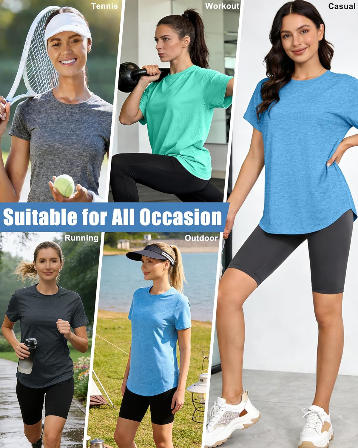 Skiennix Women's Workout Tops - Short Sleeve Sun Protection UPF 50+ | Quick Dry Gym & Hiking Shirts