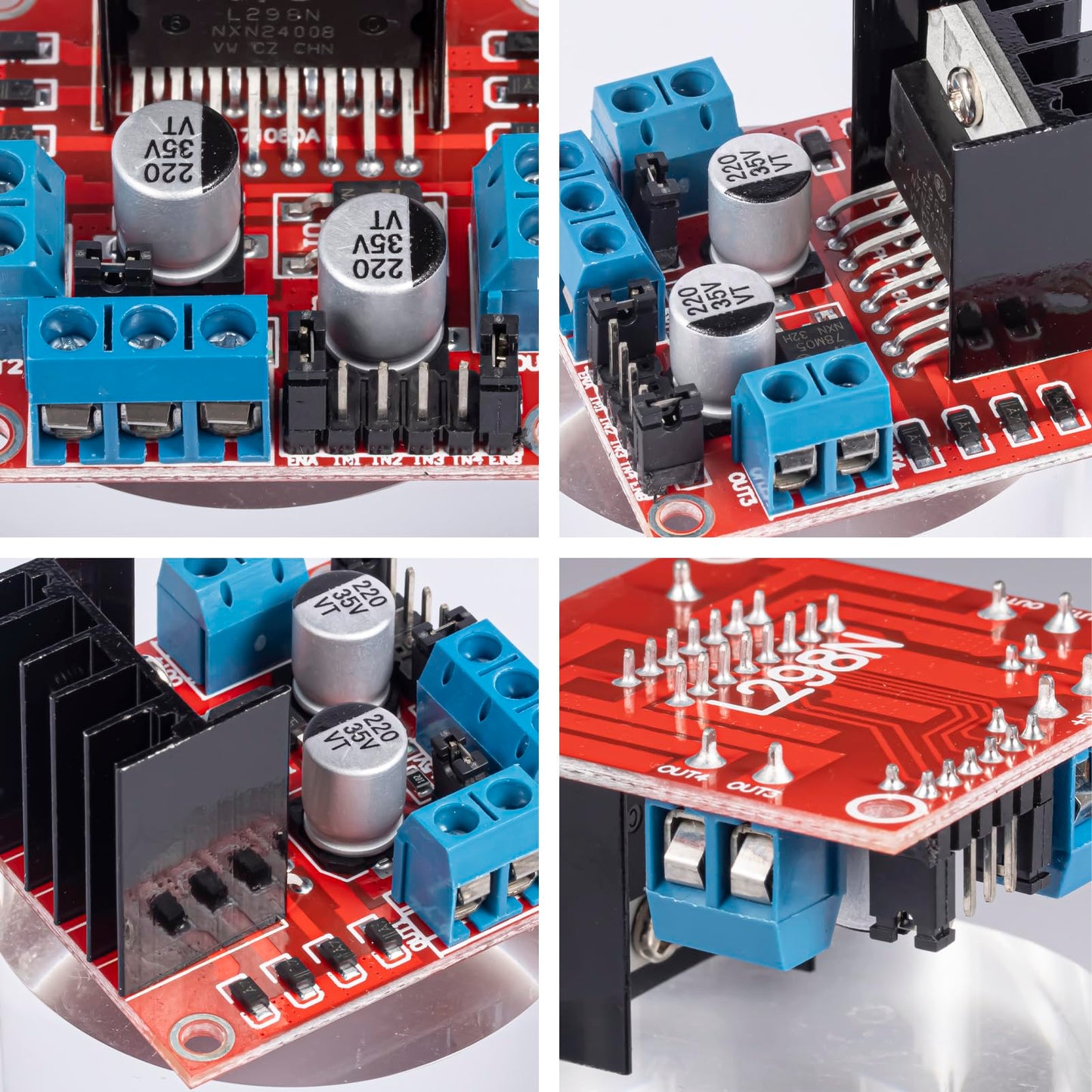 JTAREA L298N H Bridge Stepper Motor Driver Module DC Motors Drivers Dual H-Bridge for Arduino Smart Car Power UNO MEGA R3 Mega2560 (Pack of 4pcs)