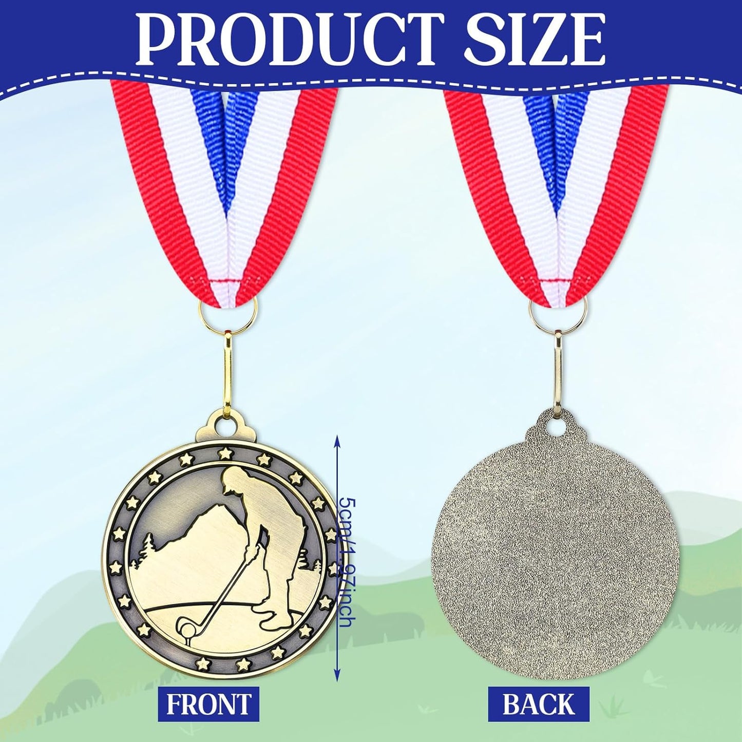 Remuuly Gold Sports Medals - 30 Pcs Bulk Awards for Basketball, Soccer, Baseball & More | 2" Trophies