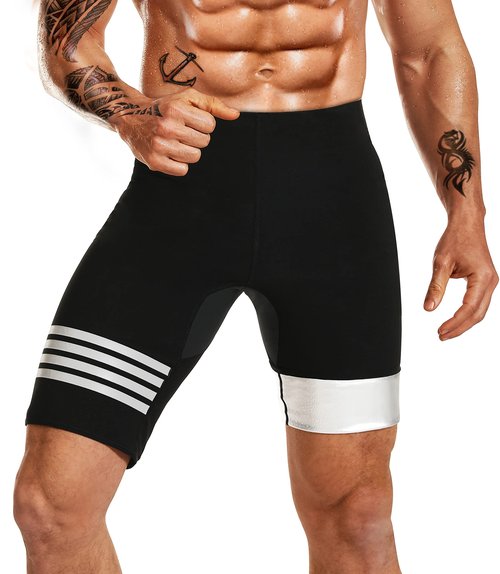DYUAI Sauna Sweat Shorts for Men Compression Pants Athletic Leggings Workout Sauna suit(WBH7202-07-L)