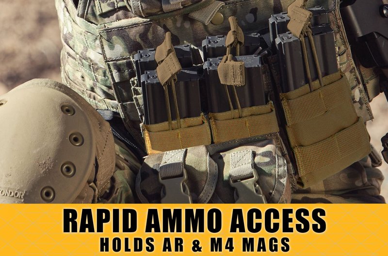 Condor Elite MA44-498 Triple Stacker M4 Mag Pouch Coyote Brown