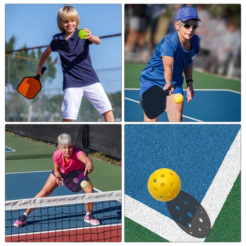 PATIKIL Outdoor Pickleball Balls 40 Holes Pickleball 40 Pack Pickleball Balls for Amateurs Indoor and Outdoor Sport, Red