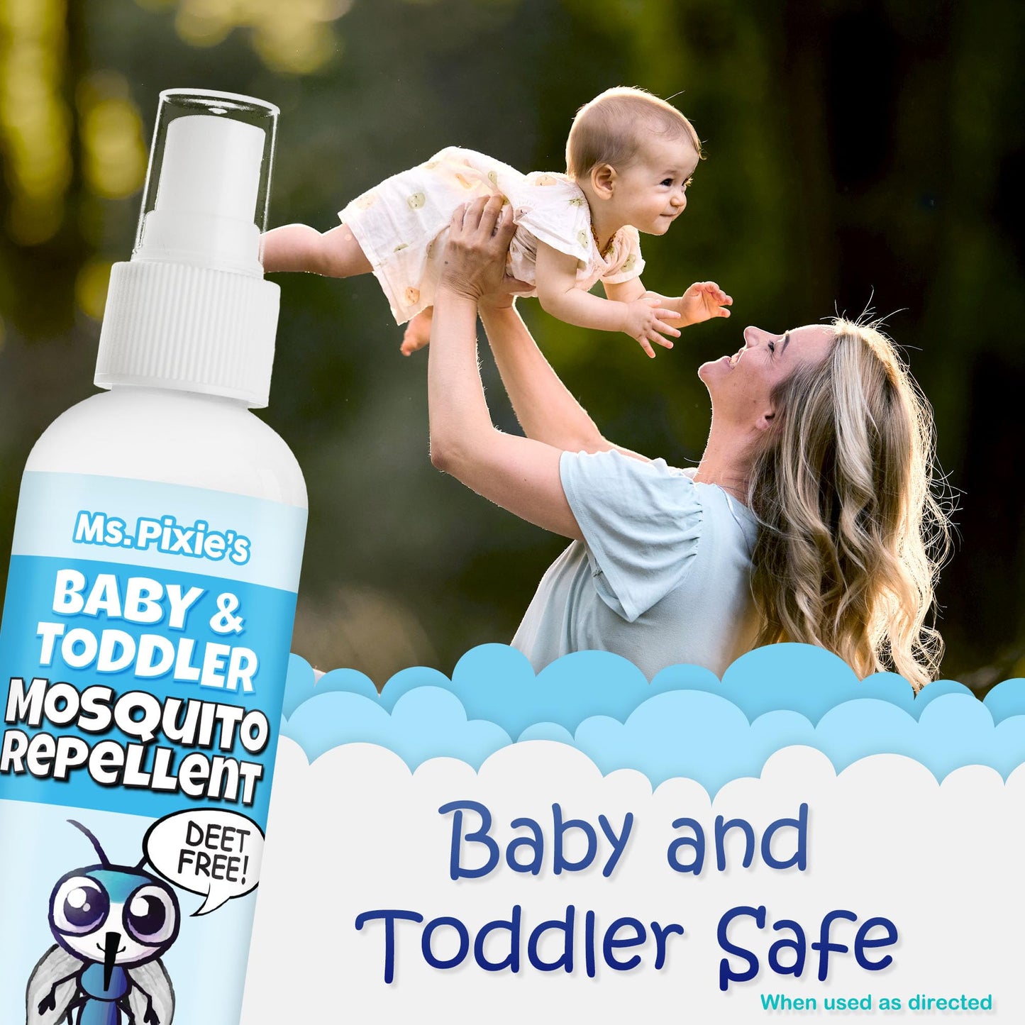 Ms. Pixie’s Baby & Toddler Mosquito Repellent – DEET-Free Insect Repellent for Babies & Toddlers, Gentle Outdoor Protection, 6 oz