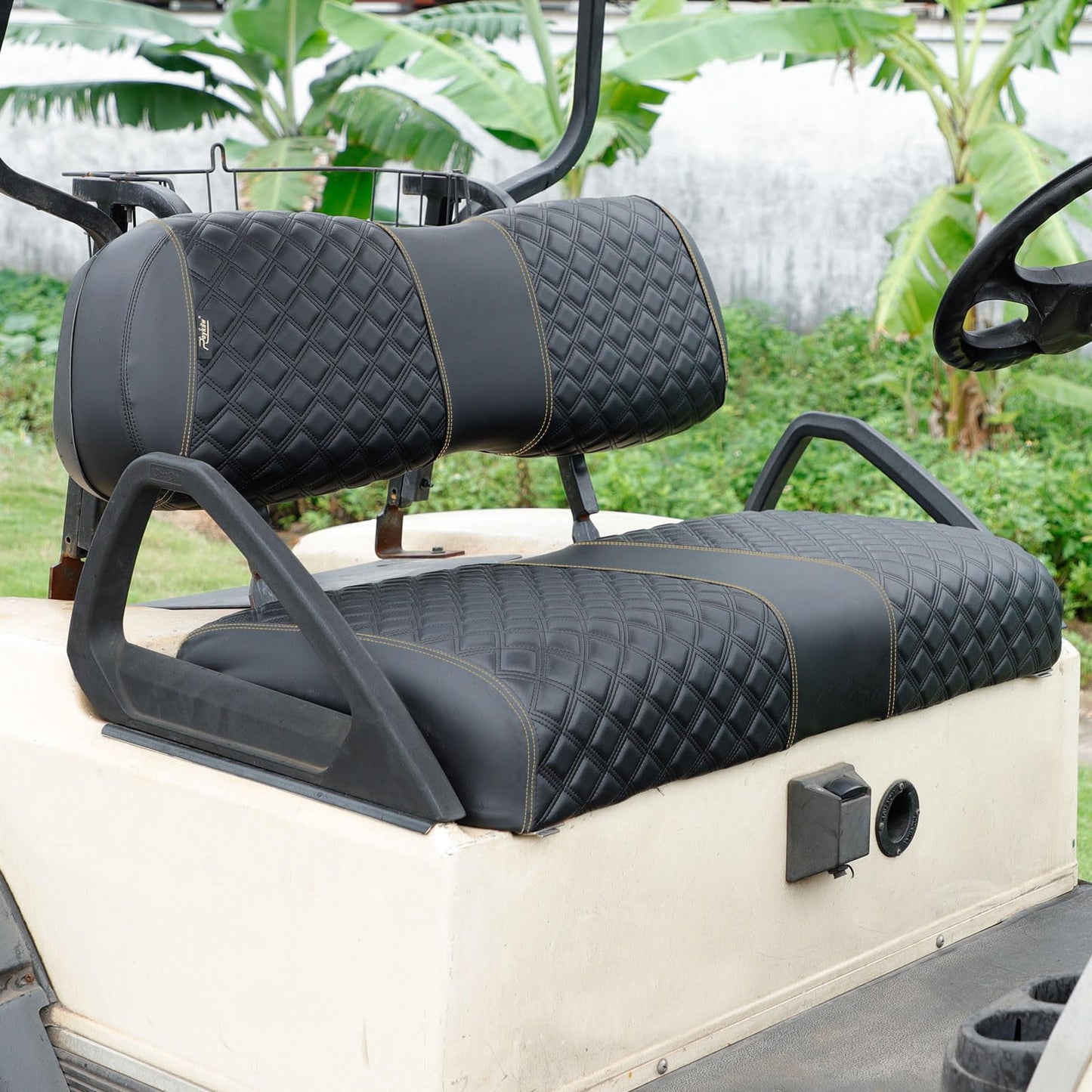 Roykaw Golf Cart Seat Covers Kit Fit for Club Car DS OEM Ordinary Seat Cushion, Marine Grade Vinyl Material/More Sturdy and Comfortable, Breathable & Easy to Clean, Well Made Quality