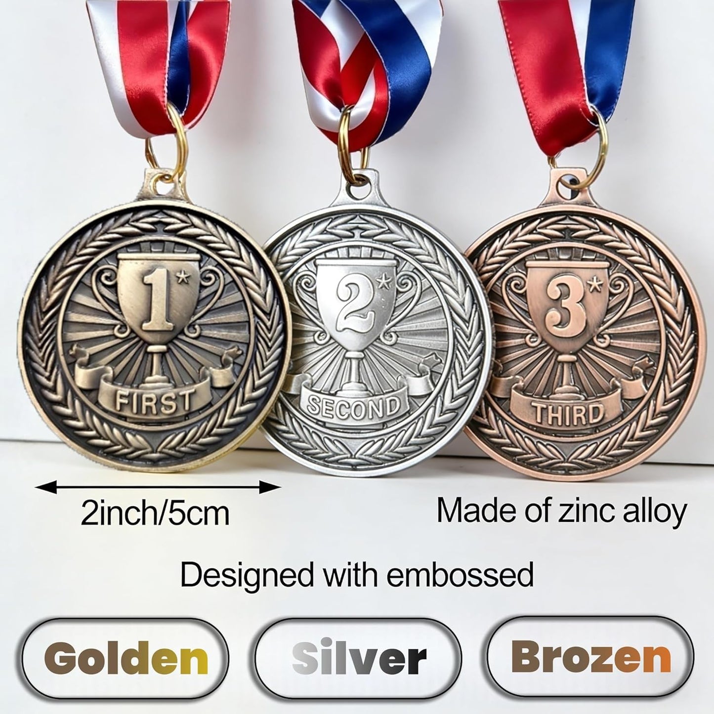 Medals for Awards 1st 2nd 3rd Place Medals Olympic Medals for Adults Sports Party Soccer Basketball Competition Winner First Second Third Place Trophy Participation Gift Gold Silver Bronze