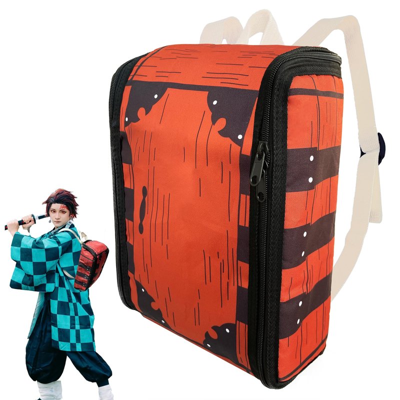 Mewcho Cosplay Backpack Gifts Box Wooden Printing Mini Bag Anime Merch Costume Accessories Props,11.8×8.6 inches, Small