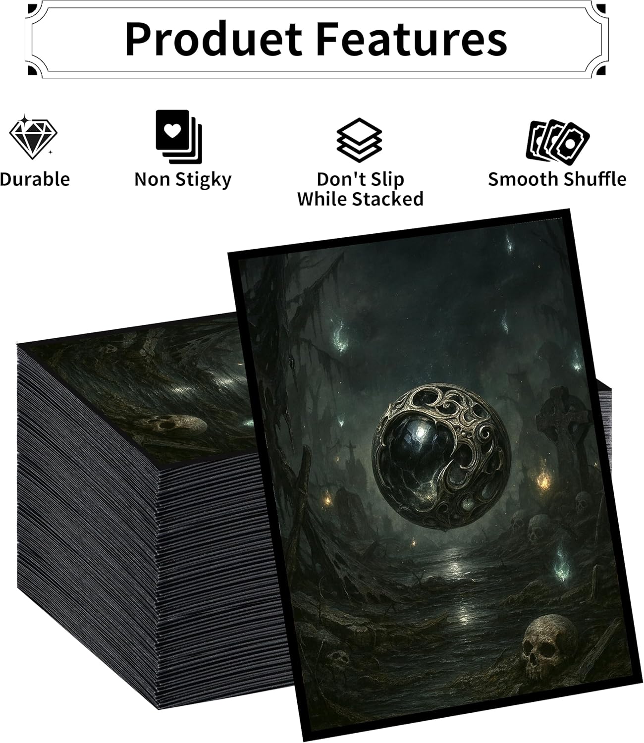 MTG Card Sleeves - Element Series (Earth, Fire, Wood, Water, Dark) - Ultra Clear & Matte Finish, 100 Count Standard Size