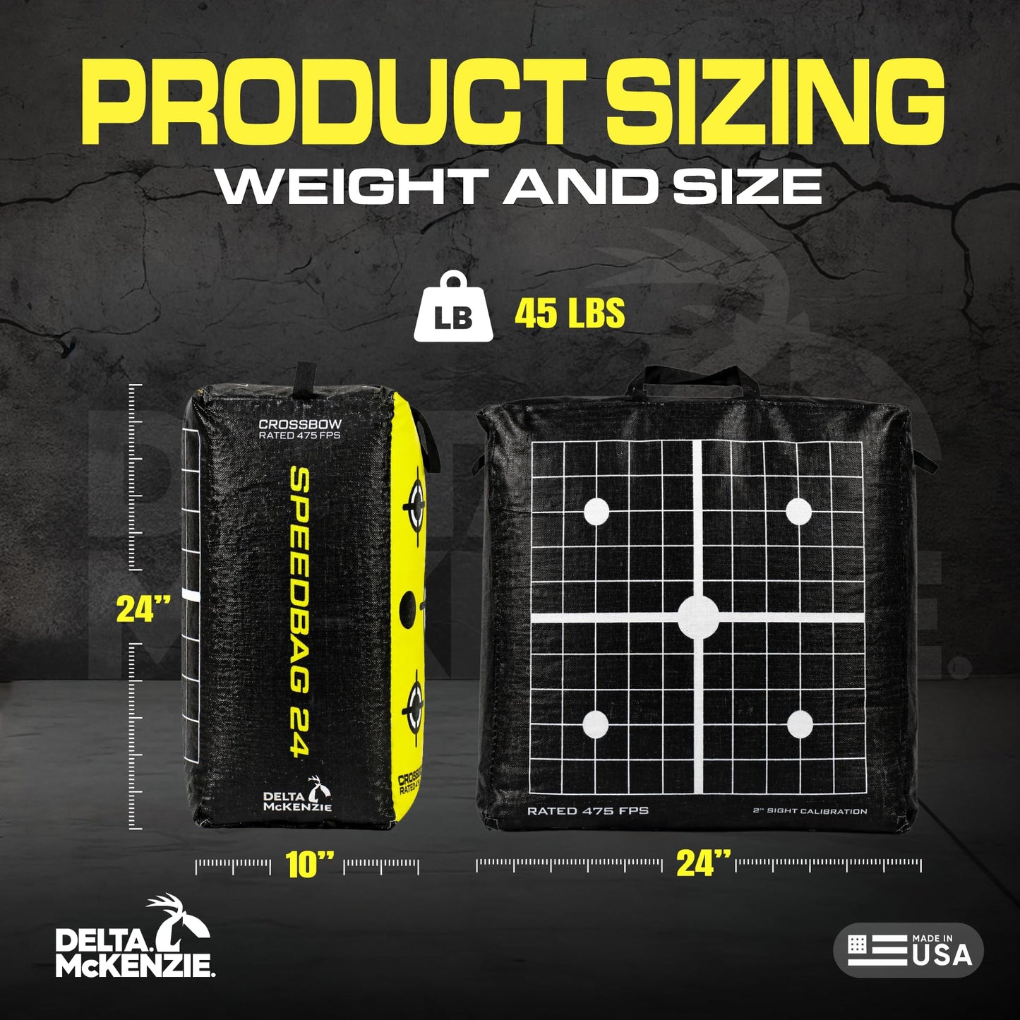 Delta McKenzie Speedbag 24" Archery Target - High Performance 475 FPS Dual-Sided Bag Target for Compound Bows & Crossbows - Field Point Compatible with Easy Arrow Removal