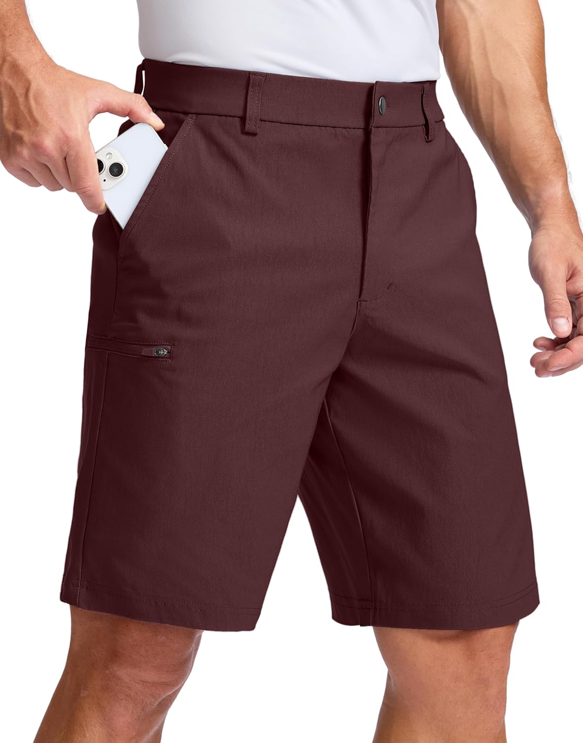 Pudolla Men's Golf Shorts - Stretchy Casual 7/9 Inch Design with 4 Pockets | Quick Dry Lightweight