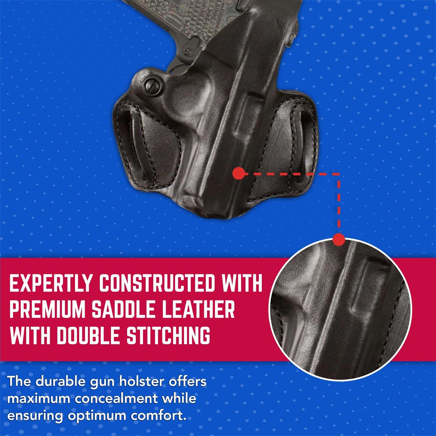 DeSantis Thumb Break Mini Slide OWB Holster - Leather Holster, Open Carry, Adjustable, Compatible with the SIG SAUER P938, Kimber Micro 9mm - Right Hand Draw, Black