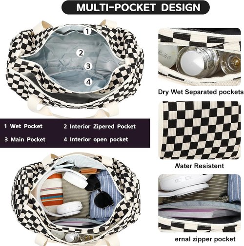 BLUBOON Duffle Bag - Cute Gym Bag for Girls with Shoe Compartment & Waterproof Design | Perfect for Travel