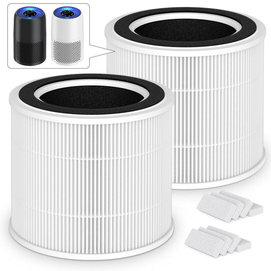 XBWW 2 Packs AP100-A/B Air Filter Compatible with AromaRoom AP100-A White / AP100-B Black Air Cleaner Purifier,2 Packs 3-in-1 AP100-A Premium Replacement Filters and Extra 8 Packs Aroma Pads