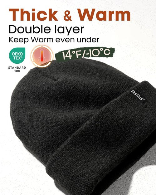 FURTALK Beanie Hat - Soft, Warm Unisex Cuffed Knit Cap for Men & Women | Perfect Winter Accessory