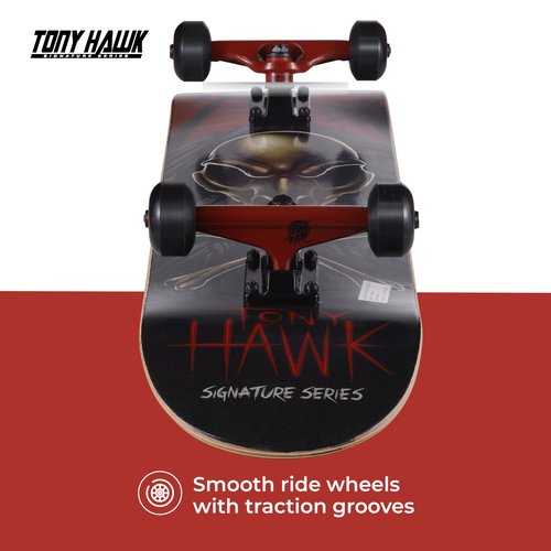 Tony Hawk 31 inch Skateboard, Tony Hawk Signature Series 4, 9-ply Maple Deck Skateboard for Cruising, Carving, Tricks and Downhill, Crossbones
