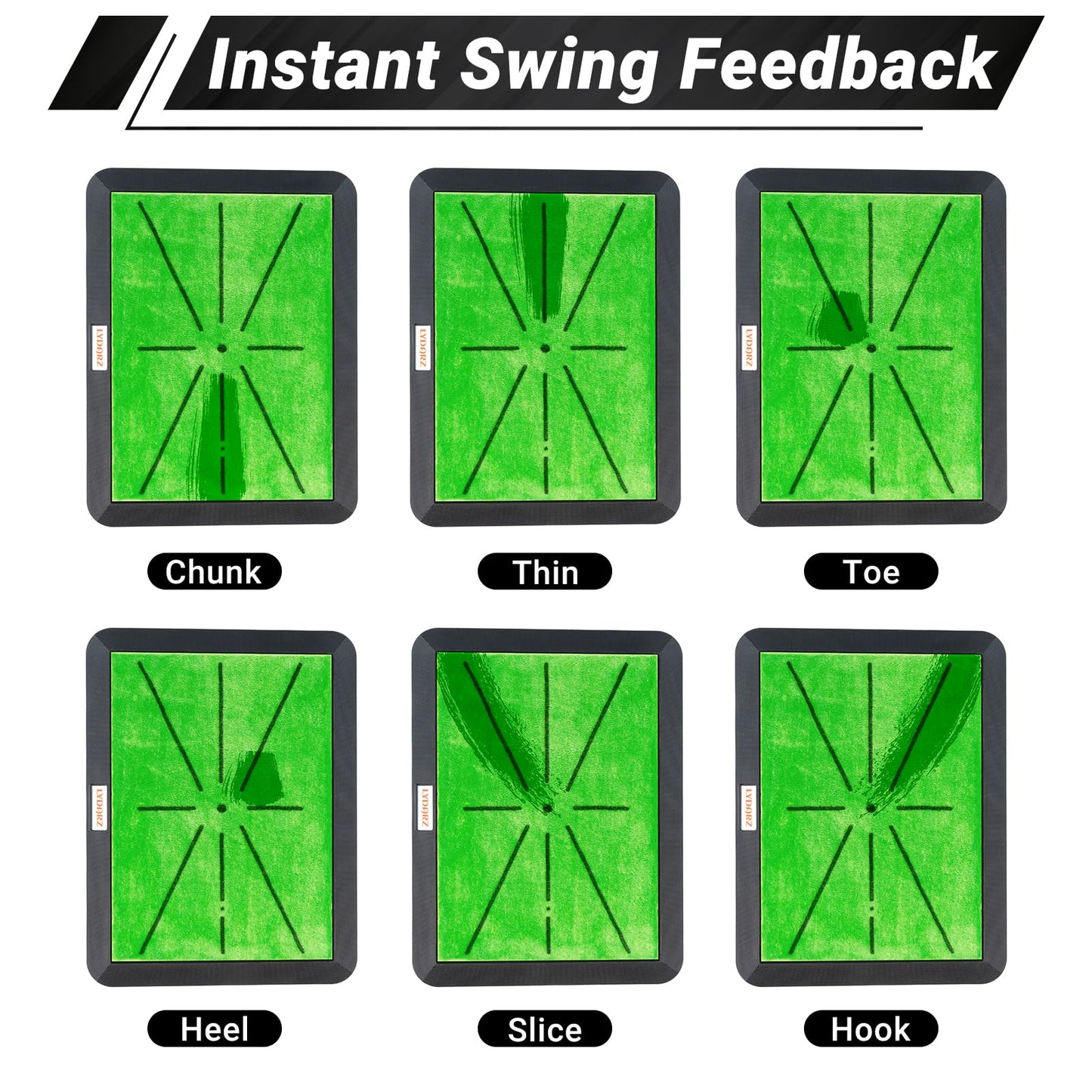 LYDARZ Portable & Foldable Golf Practice Mat – Dual-Turf Golf Hitting Mat for Indoor & Outdoor Swing and Chipping – Fairway & Rough Turf Golf Training Mat for Backyard and Home (Heavy Duty Suede Mat)