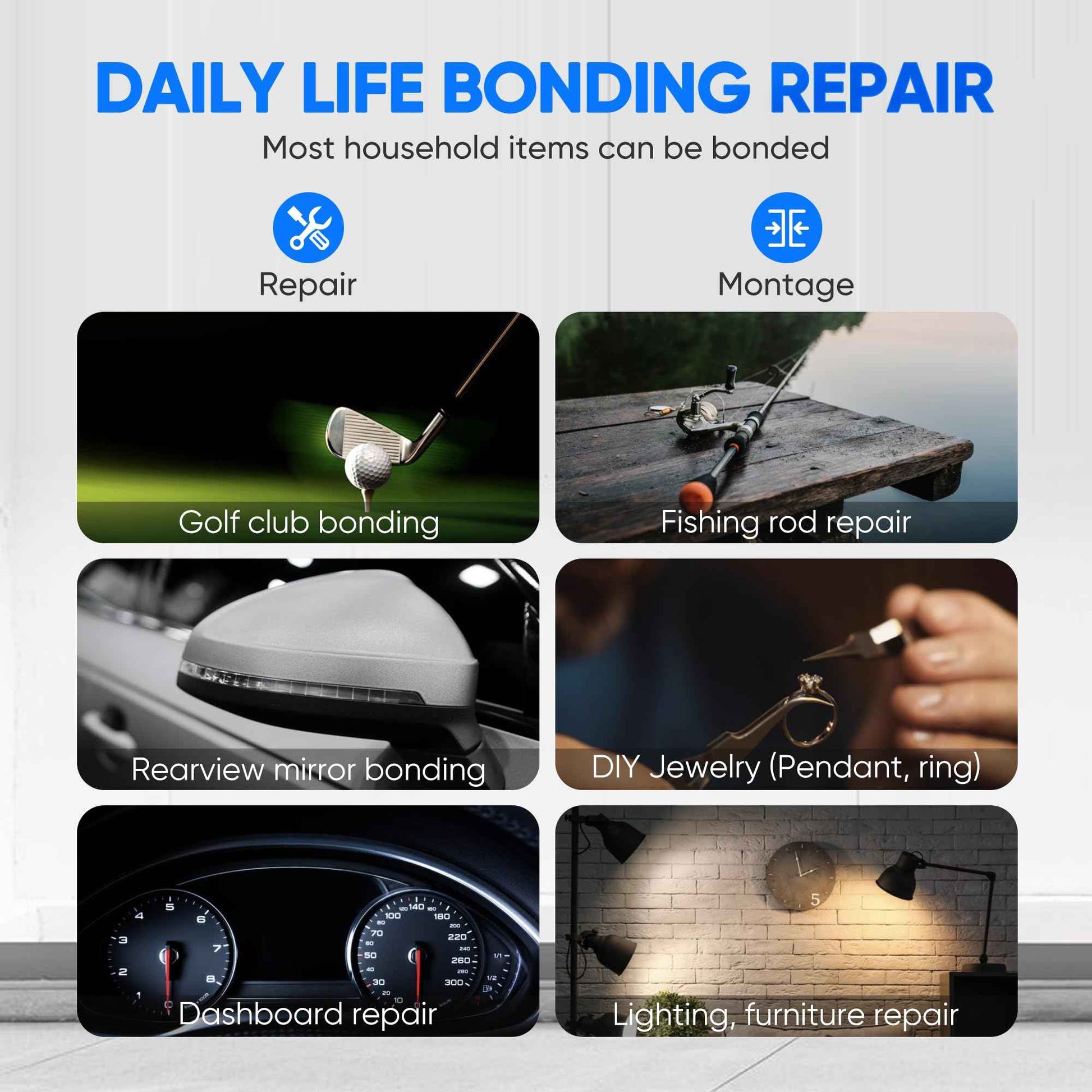 Epoxy Glue Clear, Bonding for Plastic, Metal, Ceramic, Wood, PVC, Stainless Steel, Tile, Water Pipes, The Strongest Plastic Repair Glue, 30 Minutes Waterproof Welding (3)