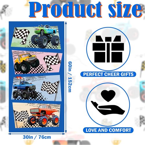 **Skiennix Truck Beach Towel - Absorbent Microfiber Quick-Dry Blanket for Kids | 30 x 60 Inch**
