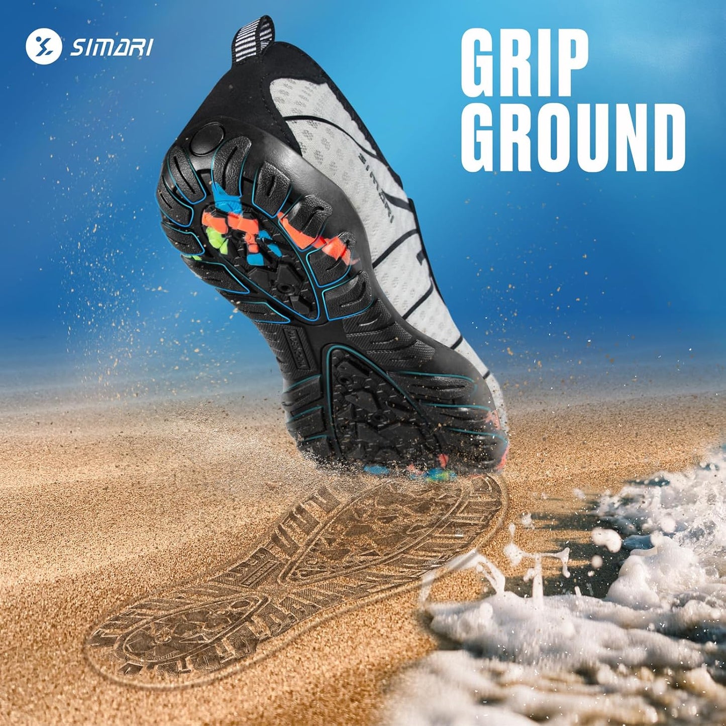 SIMARI Water Shoes - Quick-Dry Barefoot Aqua Socks for Men & Women | Lightweight Non-Slip Swim Shoes for Beach Sports, Surfing, Kayaking