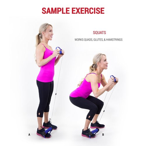 Gwee Gym - Resistance Bands Exercise Kit, LITE, Blue Exercise Bands, Build Lean Muscle with Workout Bands, Easily Portable, Includes an Accessory Kit, DVD, Travel Bag & Healthy Eating e-Book