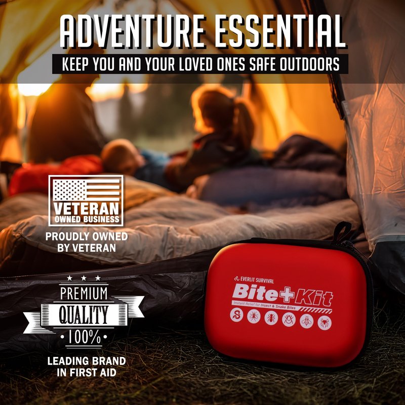 EVERLIT Bee Sting & Snake Bite Kit with Venom Extracto Pump, Essential First Aid Supplies, Insect Bug Outdoor Emergency Safety Kit for Hiking Backpacking Camping Fishing Travel