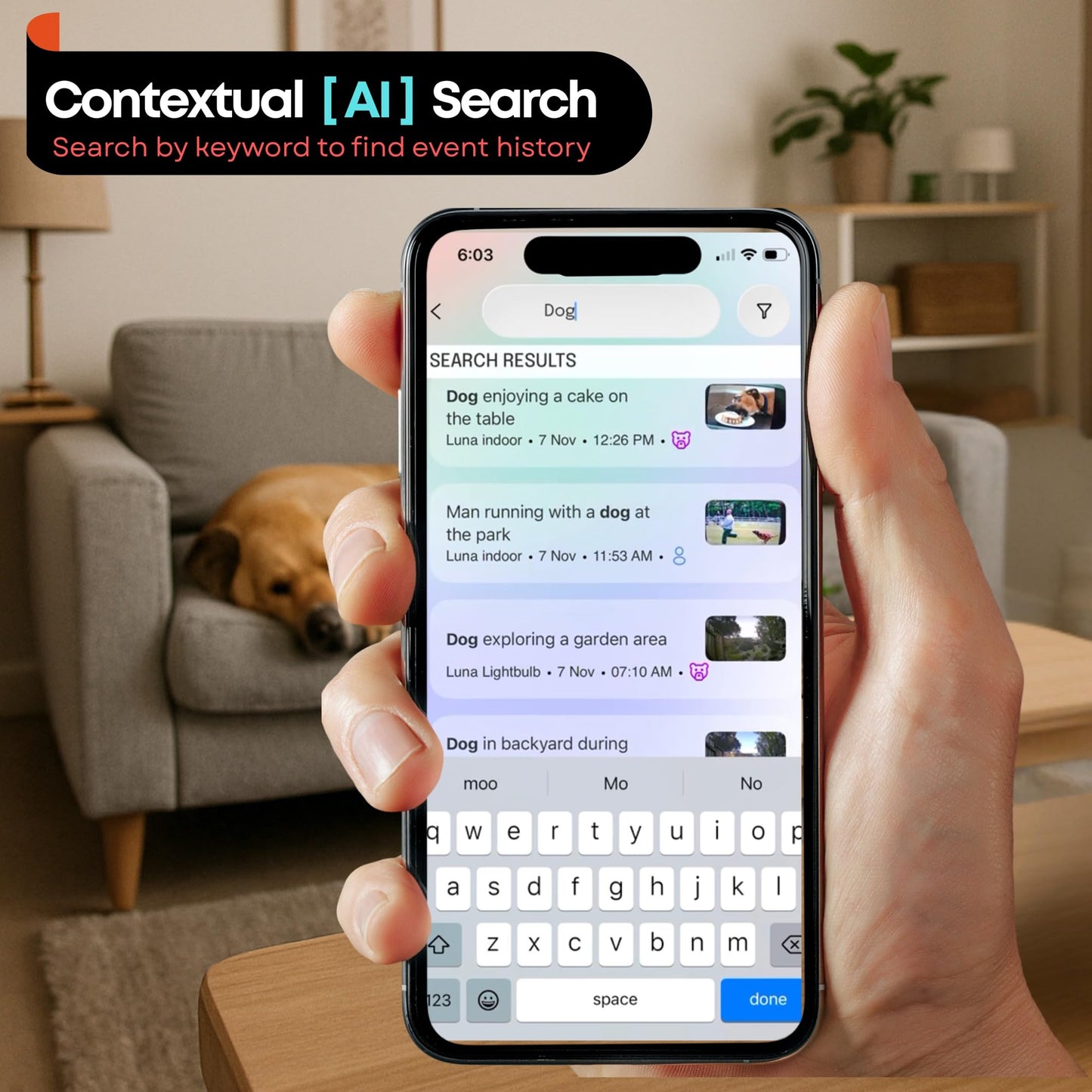 Recmoment Indoor Security Camera,2K 2.4G WiFi Baby/Pet/Dog/Nanny Cameras for Home Security,AI descriptive Notification, AI Cameras with 2-Way Talk, Color Night Vision, AI Smart Detection,911Emergency