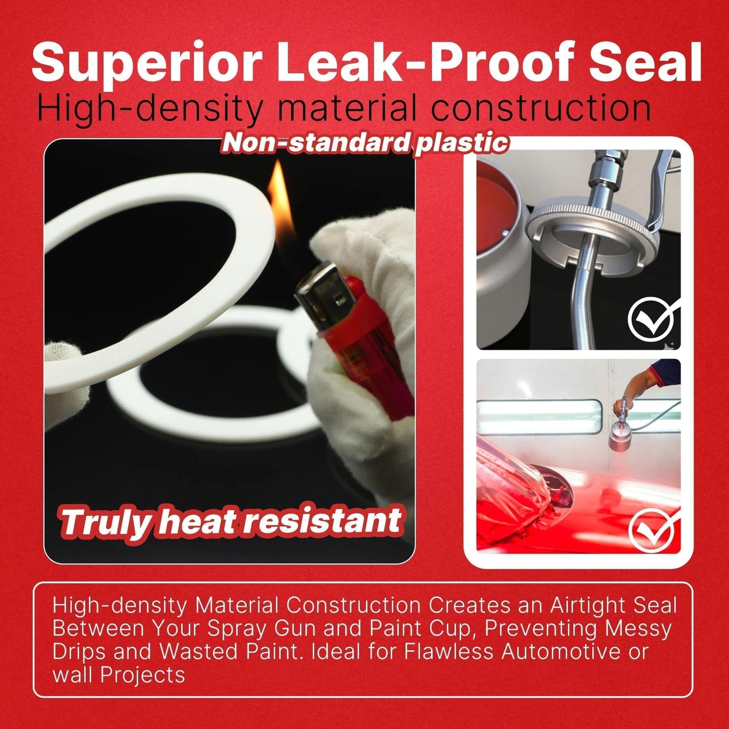 Yudylg 6-Pack Spray Paint Cup Gaskets - Precision Seals for Titan CAPSpray Maxum II Gun & Maxum Elite Gun | Replaces 0297052 & 297052 | Leak-Proof Paint Sprayer Parts