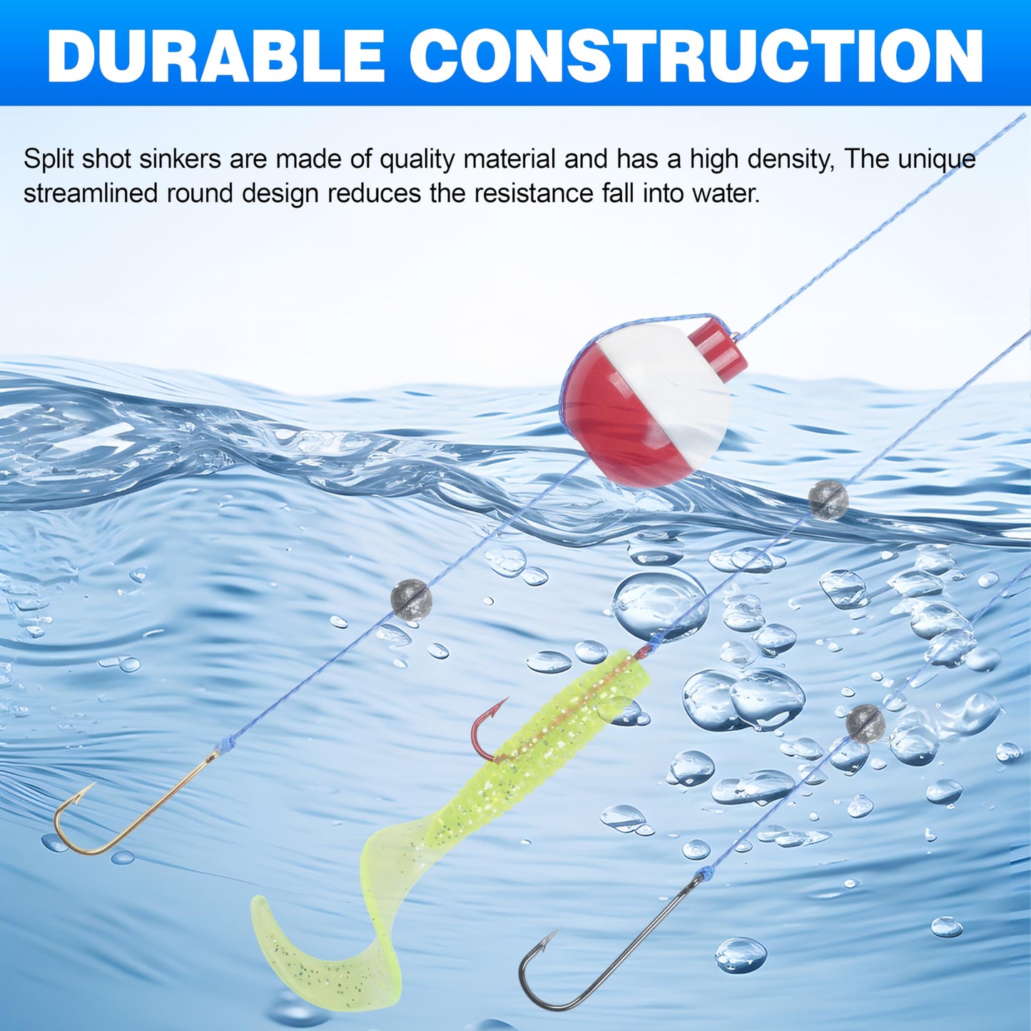 100pcs Split Shot Fishing Weights Removable Round Fly Fishing Line Sinkers Reuseable Clip On Weights Freshwater Saltwater Split Shot Fishing Sinkers 2.2g