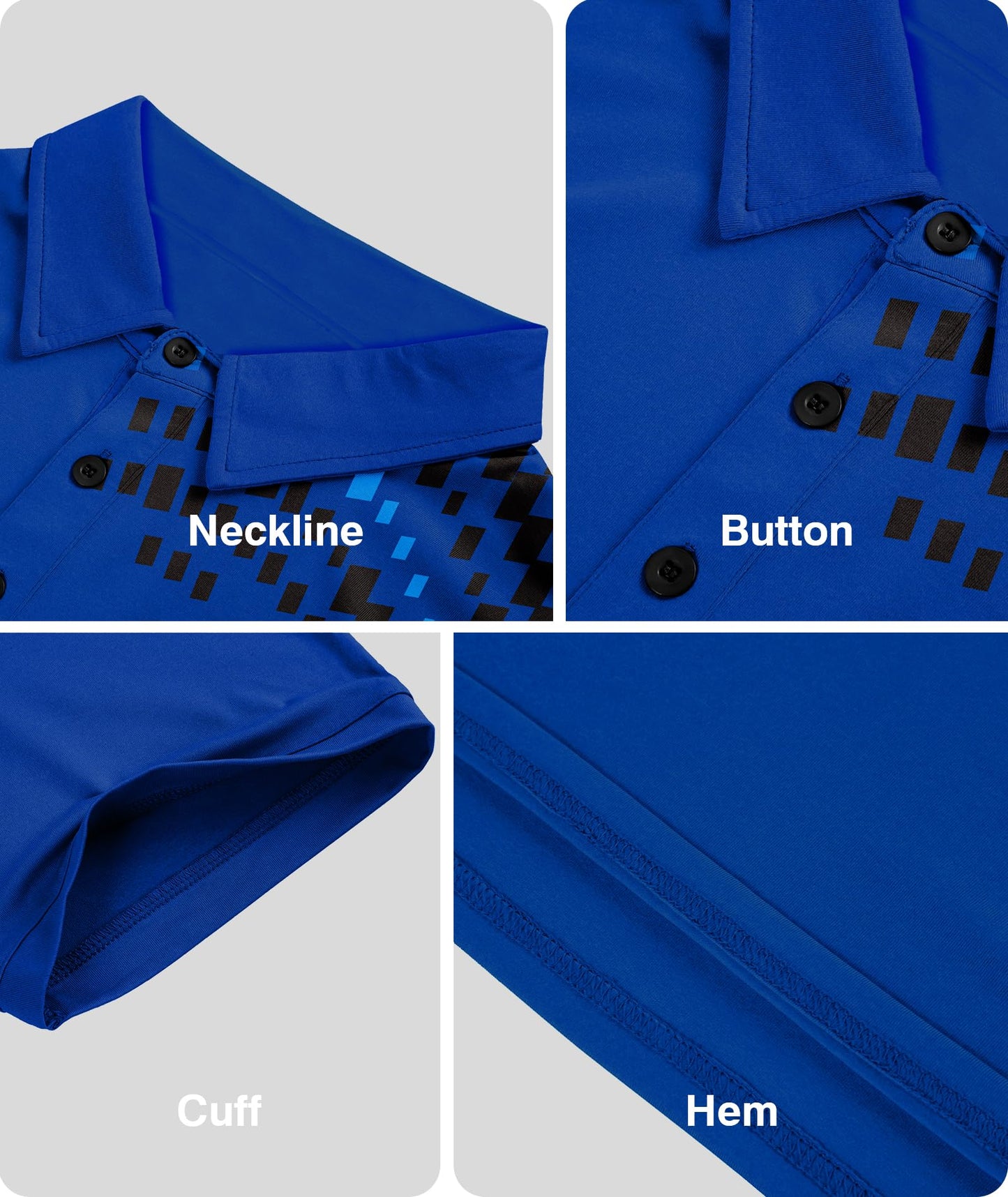 ZITY Golf Polo Shirts for Men Short Sleeve Athletic Tennis T-Shirt Blue L