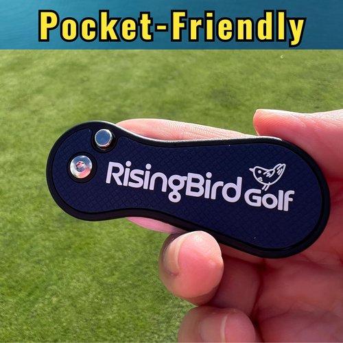 RisingBird Golf Divot Repair Tool, Pivot Tool, Ergonomic Grip & Vibrant Colors, Lightweight, Golf Accessories, Golf Gift, USA Company (2, Navy Blue)