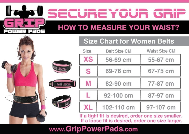 Pro Lifting Belt for Women - Black and Pink Weightlifting Support Belt - 5" Wide - 3 Length Sizes - Rubber Pull for Easy Removal - Stylish Fitness Gear & Exercise Accessories (Pink, Small)
