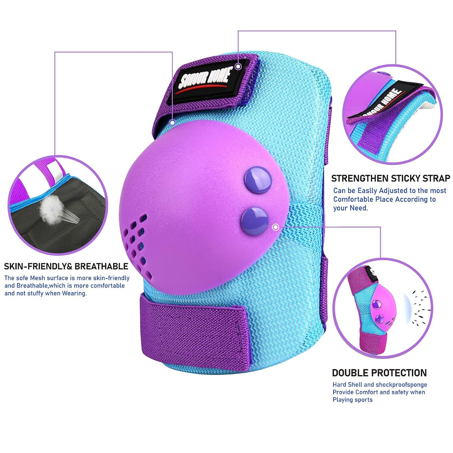 Skiennix Kids Protective Gear Set - Knee Pads, Elbow Pads & Wrist Guards for Ages 3-15 | Ideal for Roller Skating, Cycling & BMX