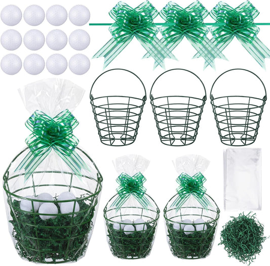 Skiennix Golf Gift Baskets - 22-Piece Set for Men | Metal Ball Baskets & Gift Bags for Golf Lovers