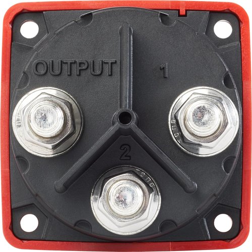 Blue Sea Systems 4-Position Mini Selector Battery Switch - Red | Durable & Compact Design