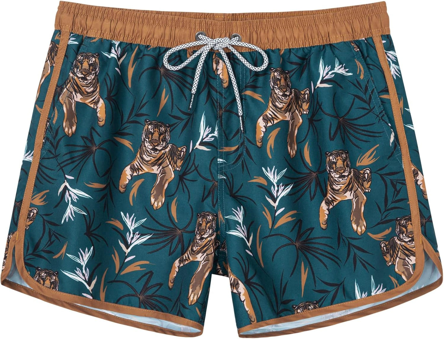Surf Cuz Men's Swim Trunks - Vintage 80s/90s Retro Bathing Suits with Mesh Lining | 5-Inch Shorts