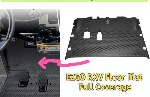 Dr.Acces Golf Cart Floor Mat for E-Z-GO EZGO RXV Gas&Electric Years 2008&up | Black Rubber Floor Mat