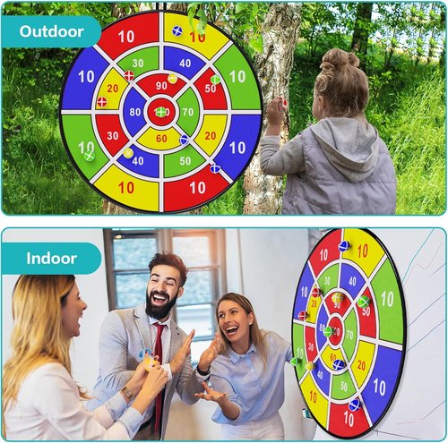 BooTaa 29" Large Dart Board - Kids' Indoor/Outdoor Game with Sticky Balls | Perfect Birthday Gift for Ages 3-12